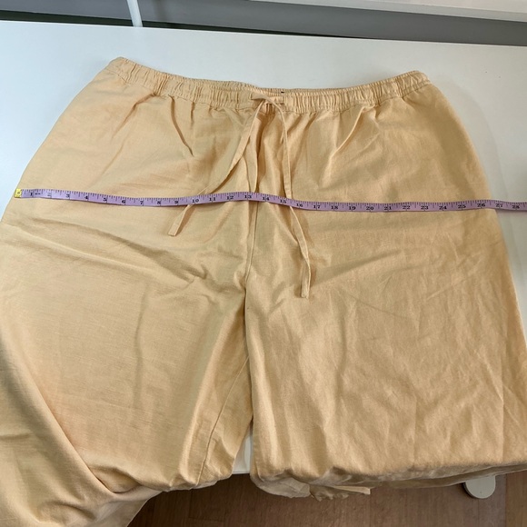 STYLE & CO Womens Plus 22W Yellow Linen Drawstring Pants with Pockets - Picture 8 of 11